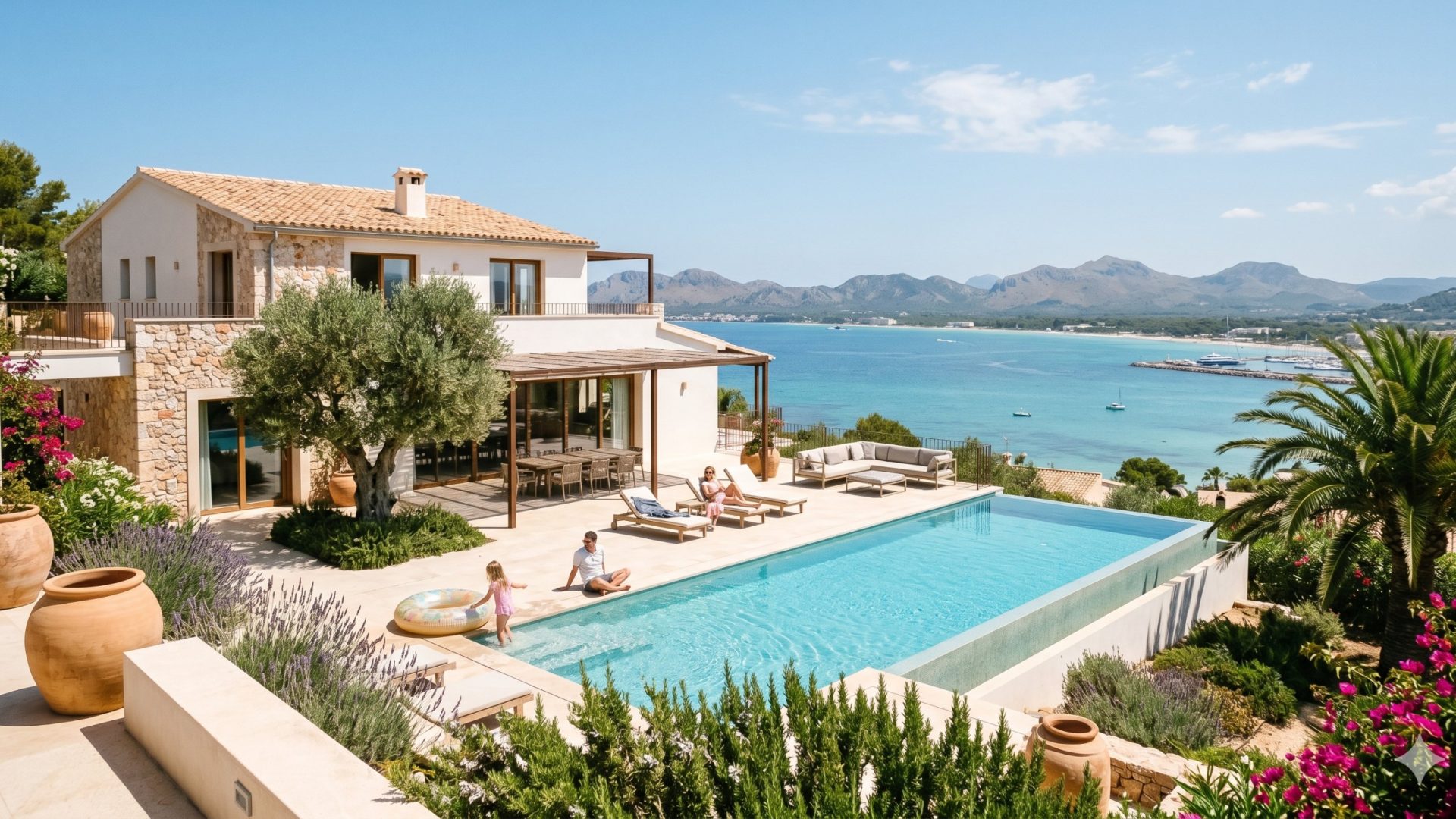 Luxury pool at a villa in Alcúdia, Mallorca