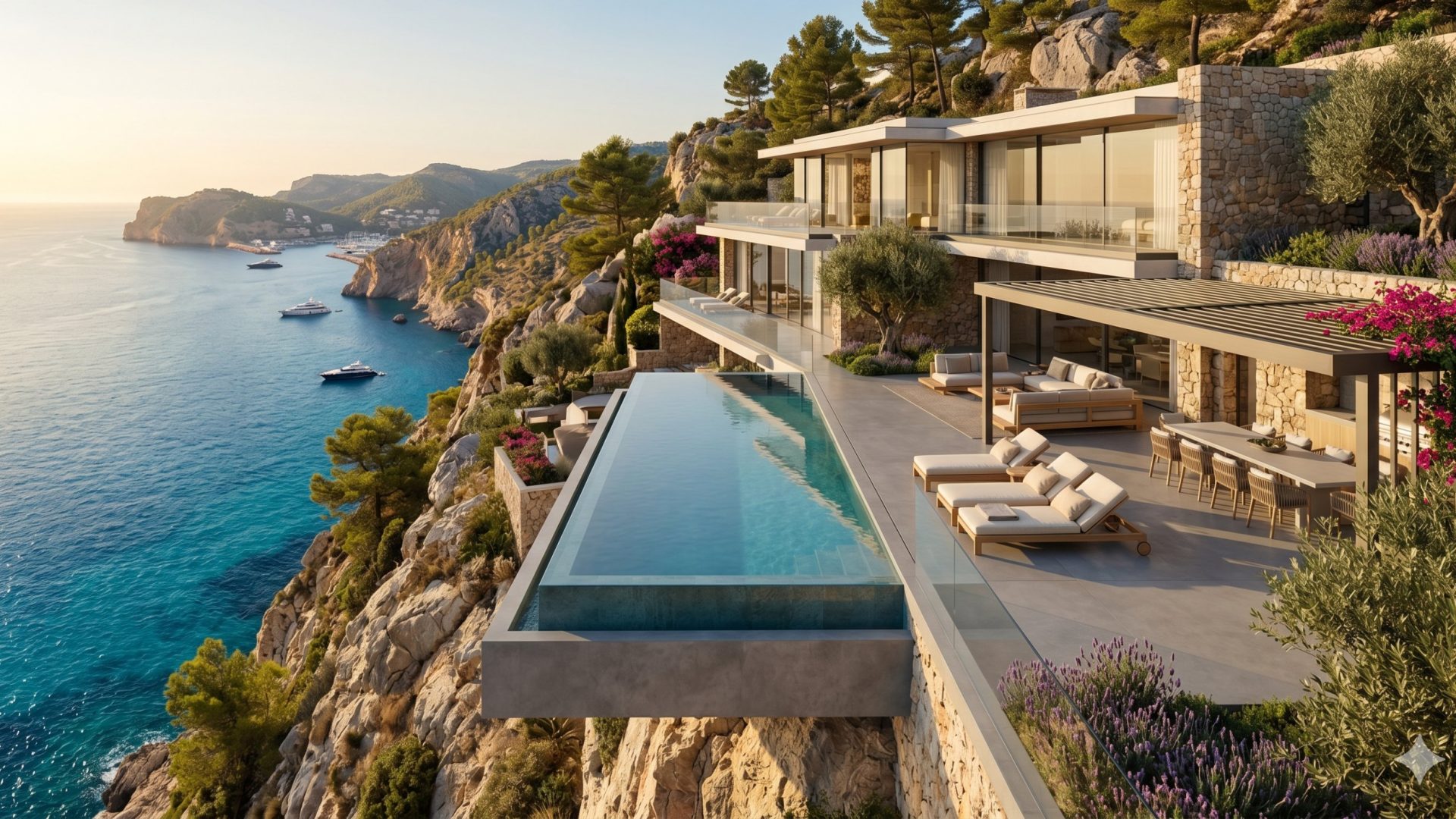 Luxury pool at a villa in Andratx, Mallorca