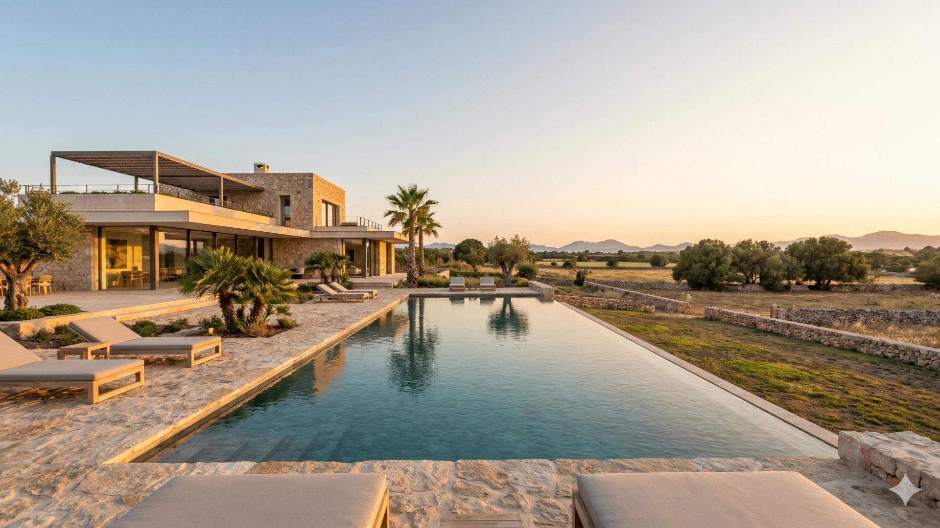 Luxury pool at a villa in Campos, Mallorca