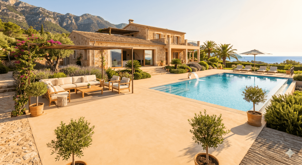 Infinity pool with sea view at a luxury Mallorca villa