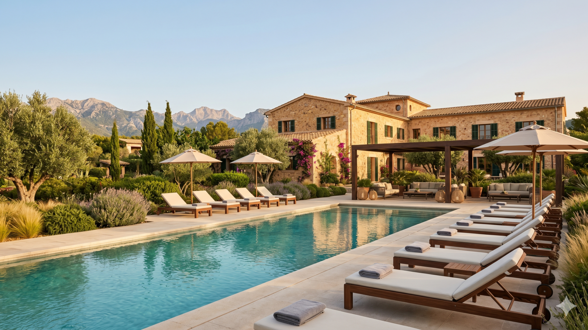 Resort-style pool at a boutique Mallorca hotel