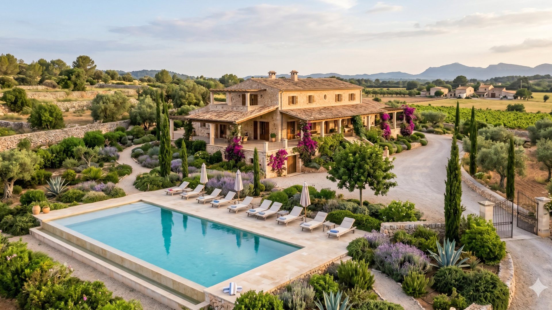 Luxury pool at a villa in Manacor, Mallorca