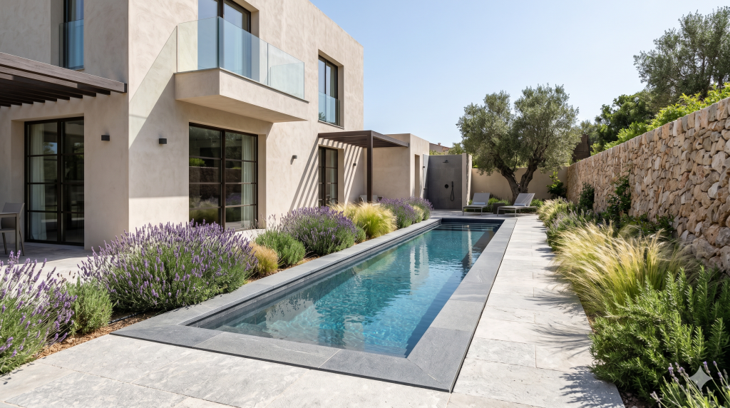 Modern small pool in a Mallorca townhouse