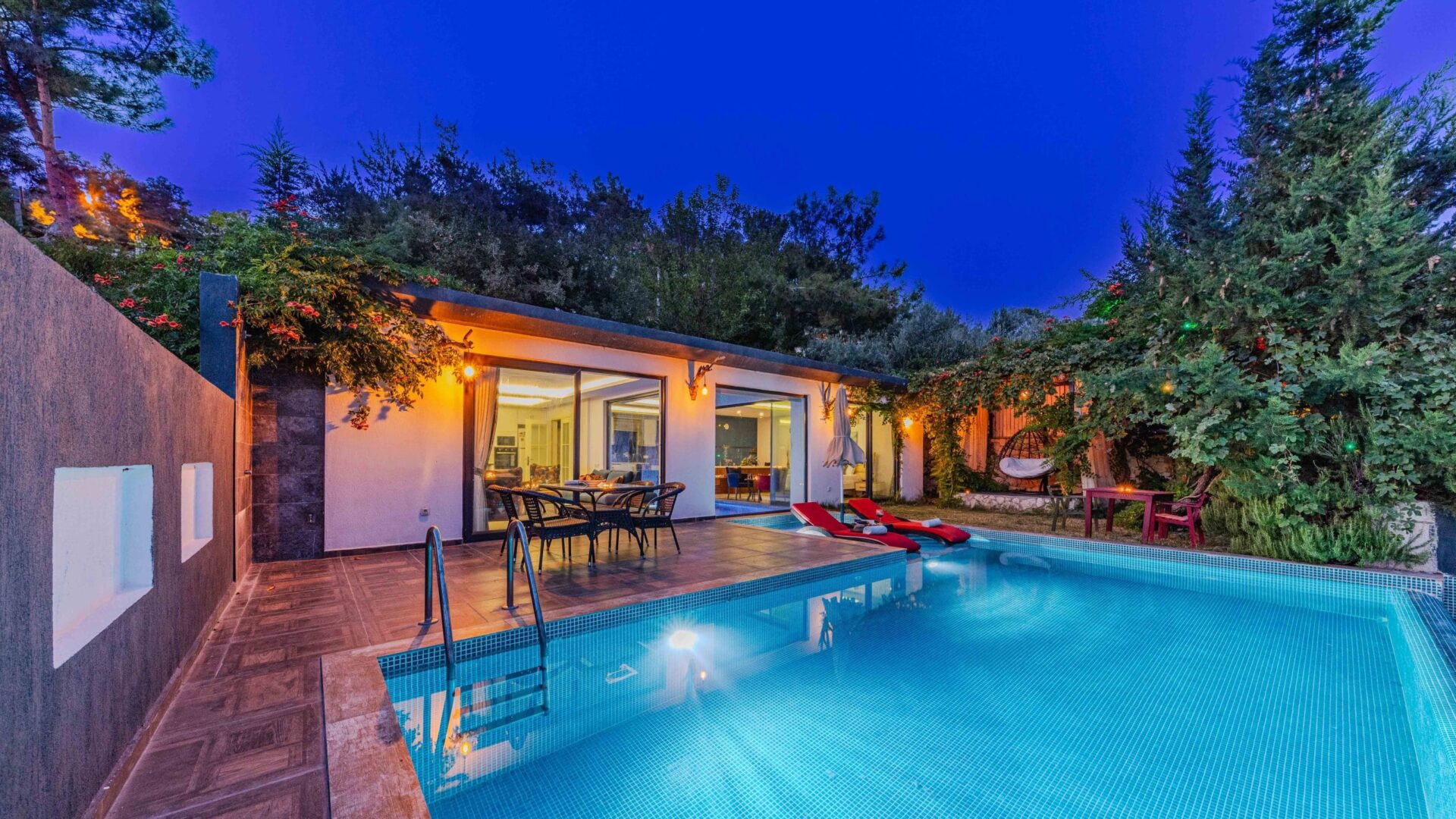 Luxury pool with sea views at a Mediterranean property