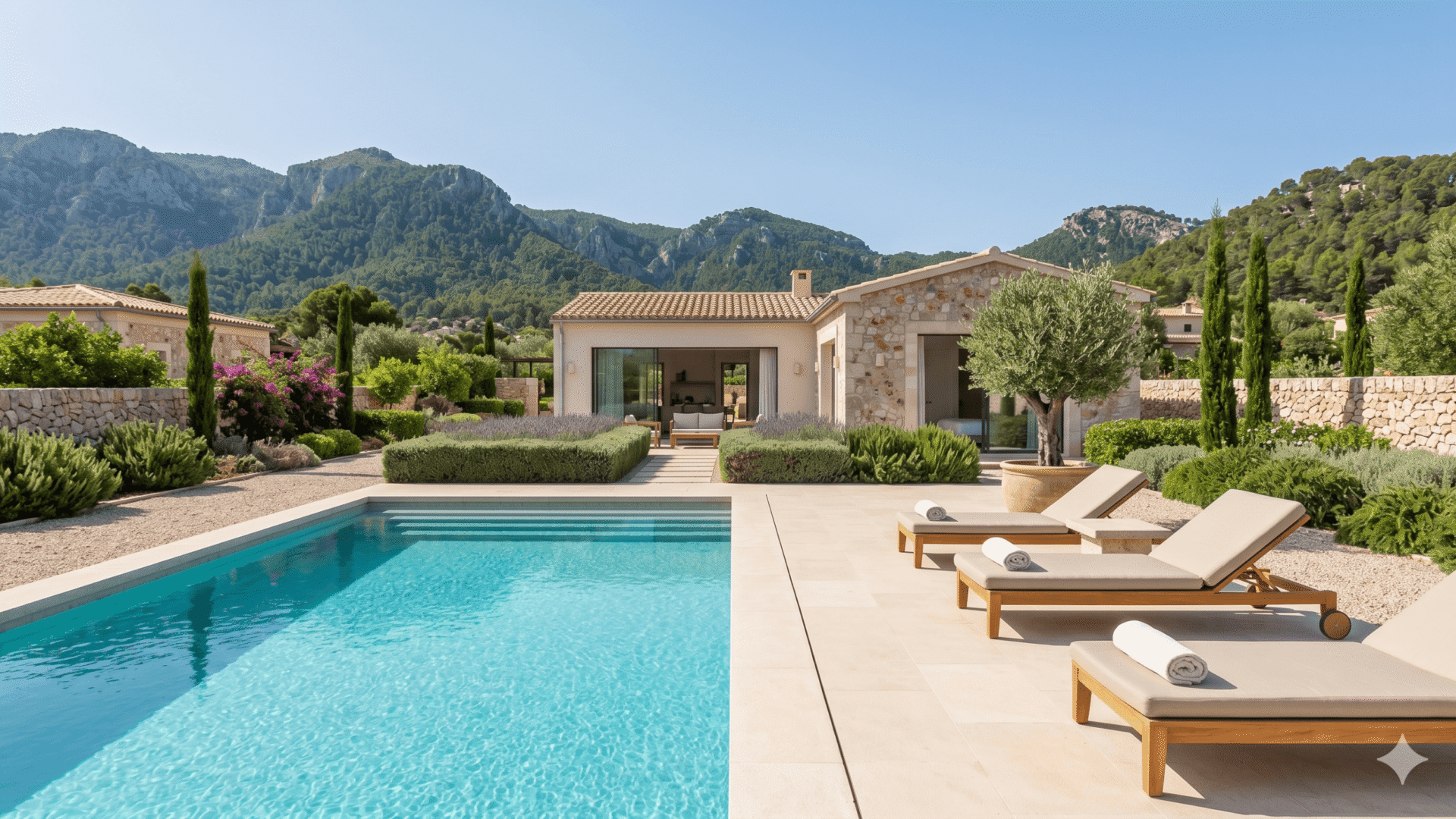 Pristine, well-maintained villa pool in Mallorca