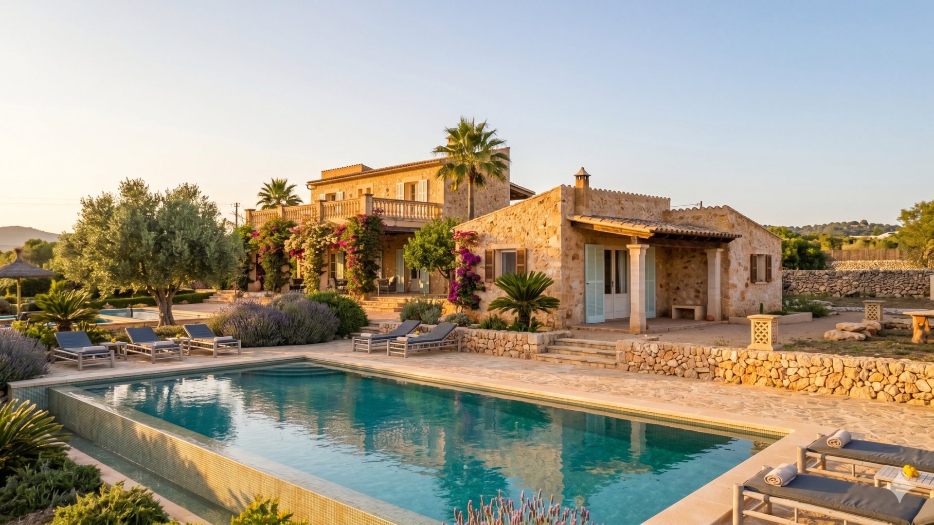 Luxury pool at a villa in Santanyí, Mallorca